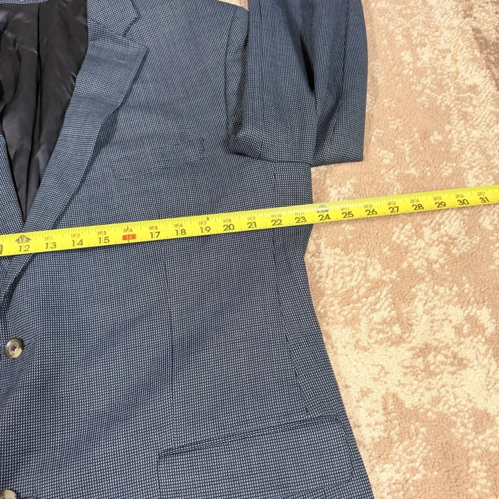 Loro Piana Wool Blazer Mens 46L Blue Sport Coat Cremieux Wool Jacket Business